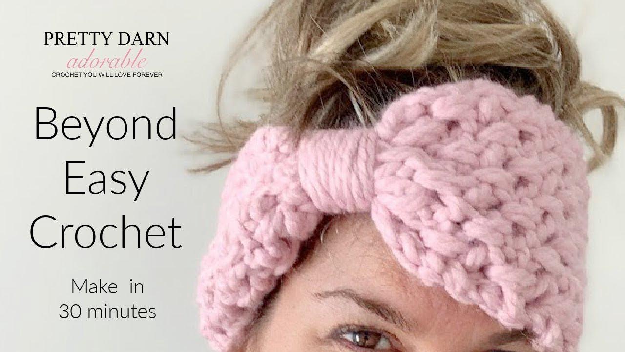 'Video thumbnail for Fast and Easy Crochet Headband - Make in 30 minutes or less out of super bulky yarn!'