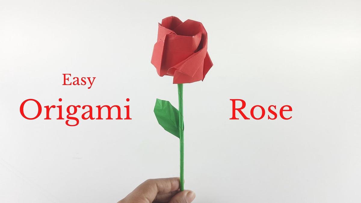 'Video thumbnail for Origami Rose Easy - Paper Craft Step By Step Tutorial'