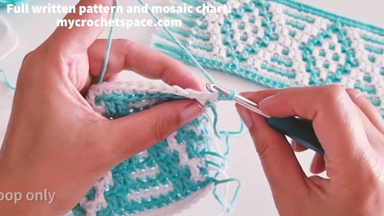 'Video thumbnail for Mosaic Crochet Mug Rug Short Demonstration'