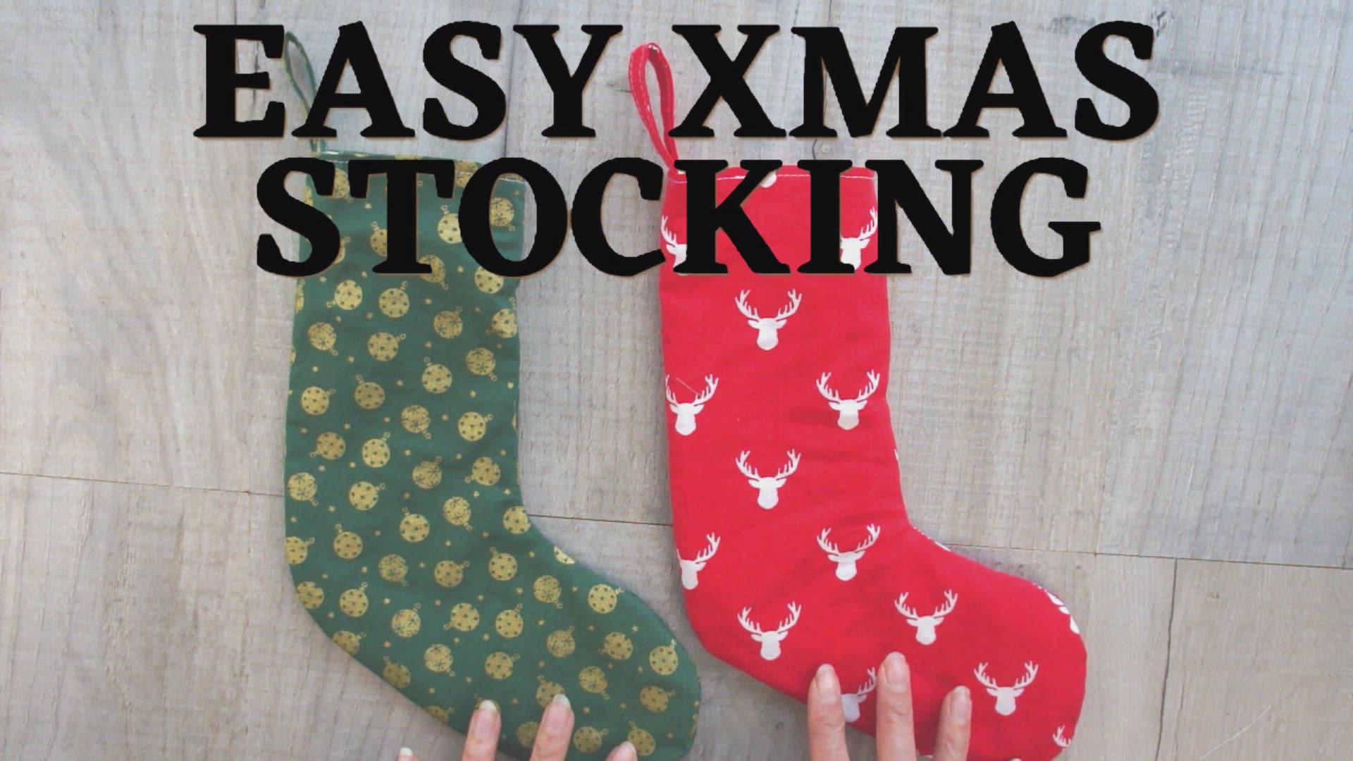 'Video thumbnail for HOW TO SEW A CUTE LINED CHRISTMAS STOCKING WITH FREE PATTERN'