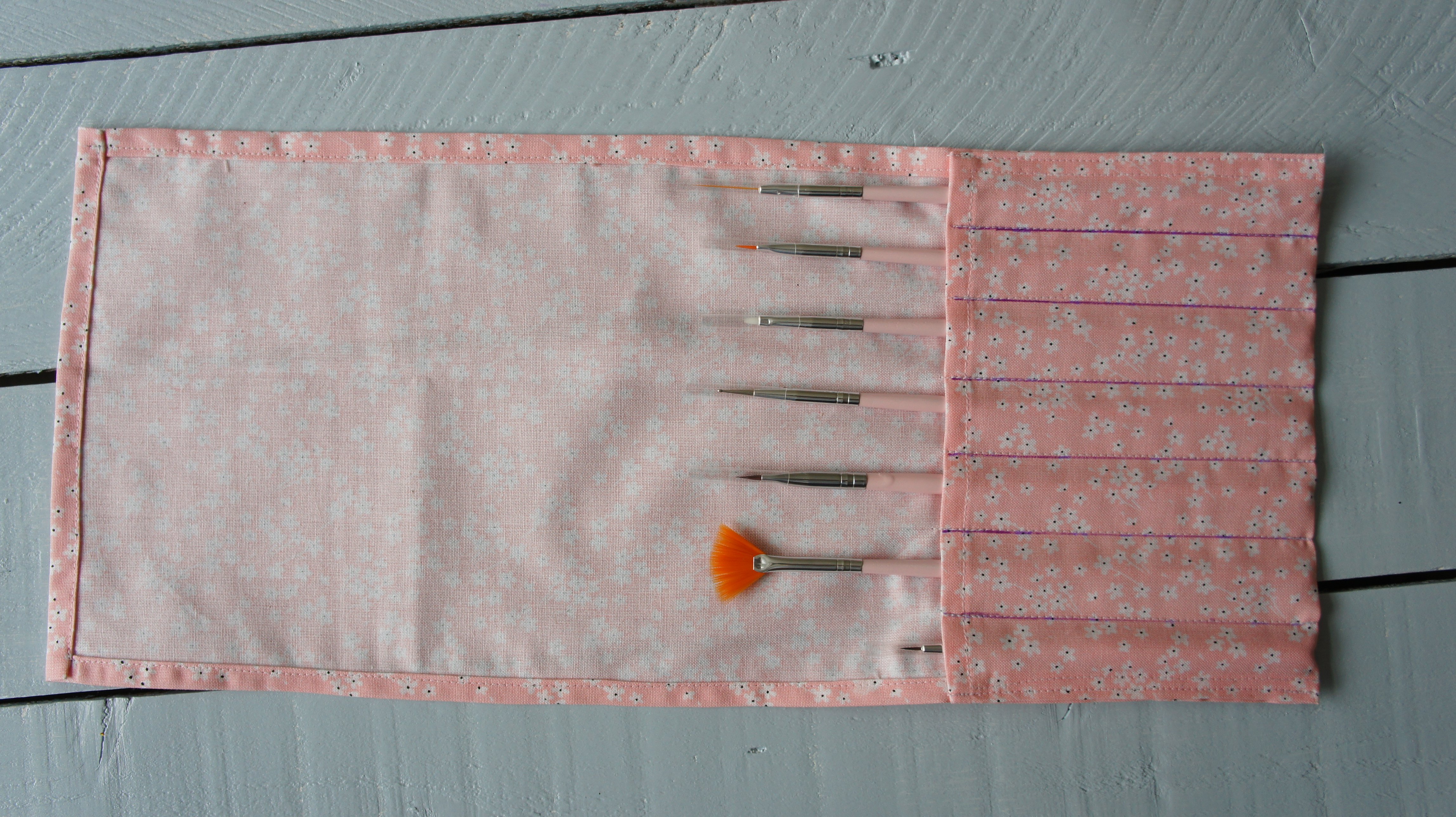Pockets sewn and brushes in place