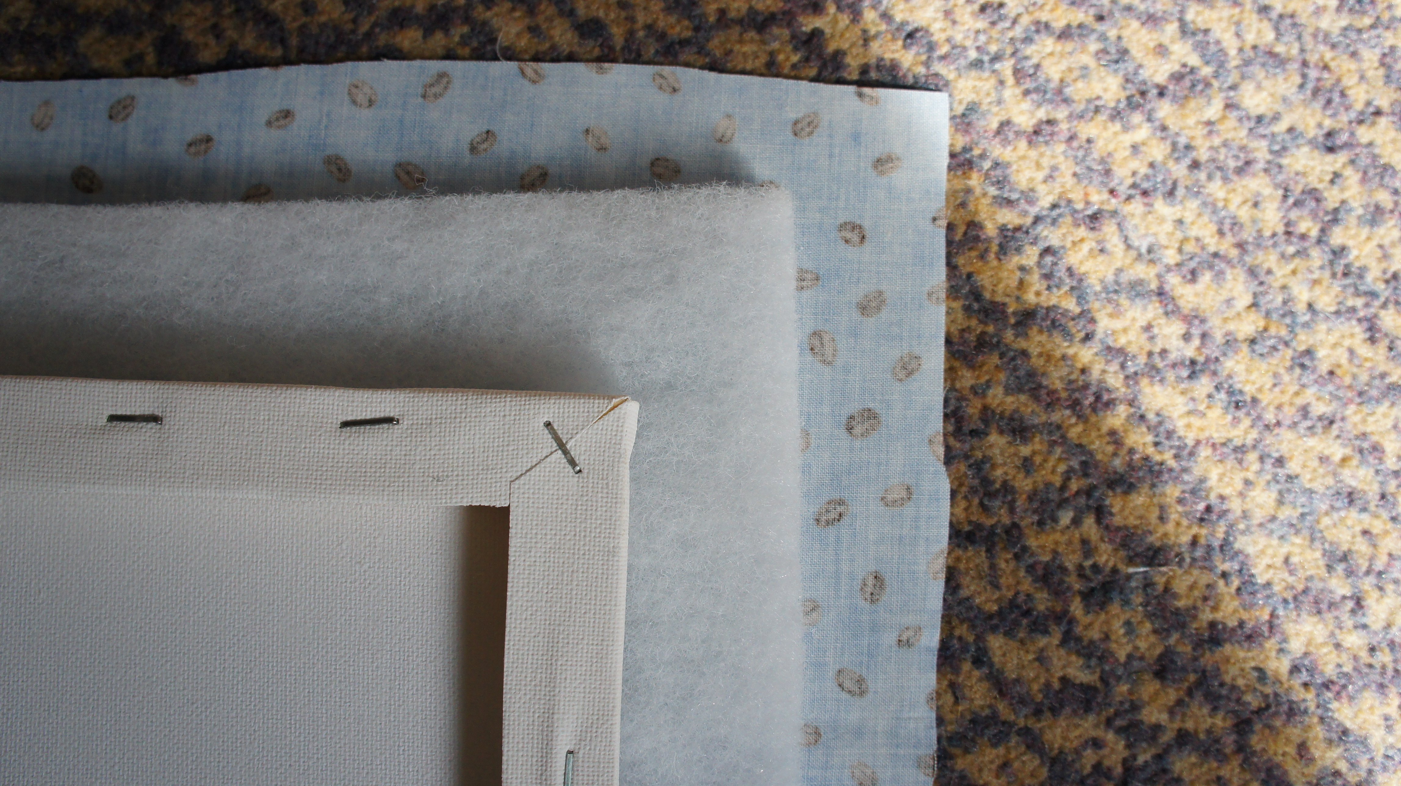 Board on wadding and fabric