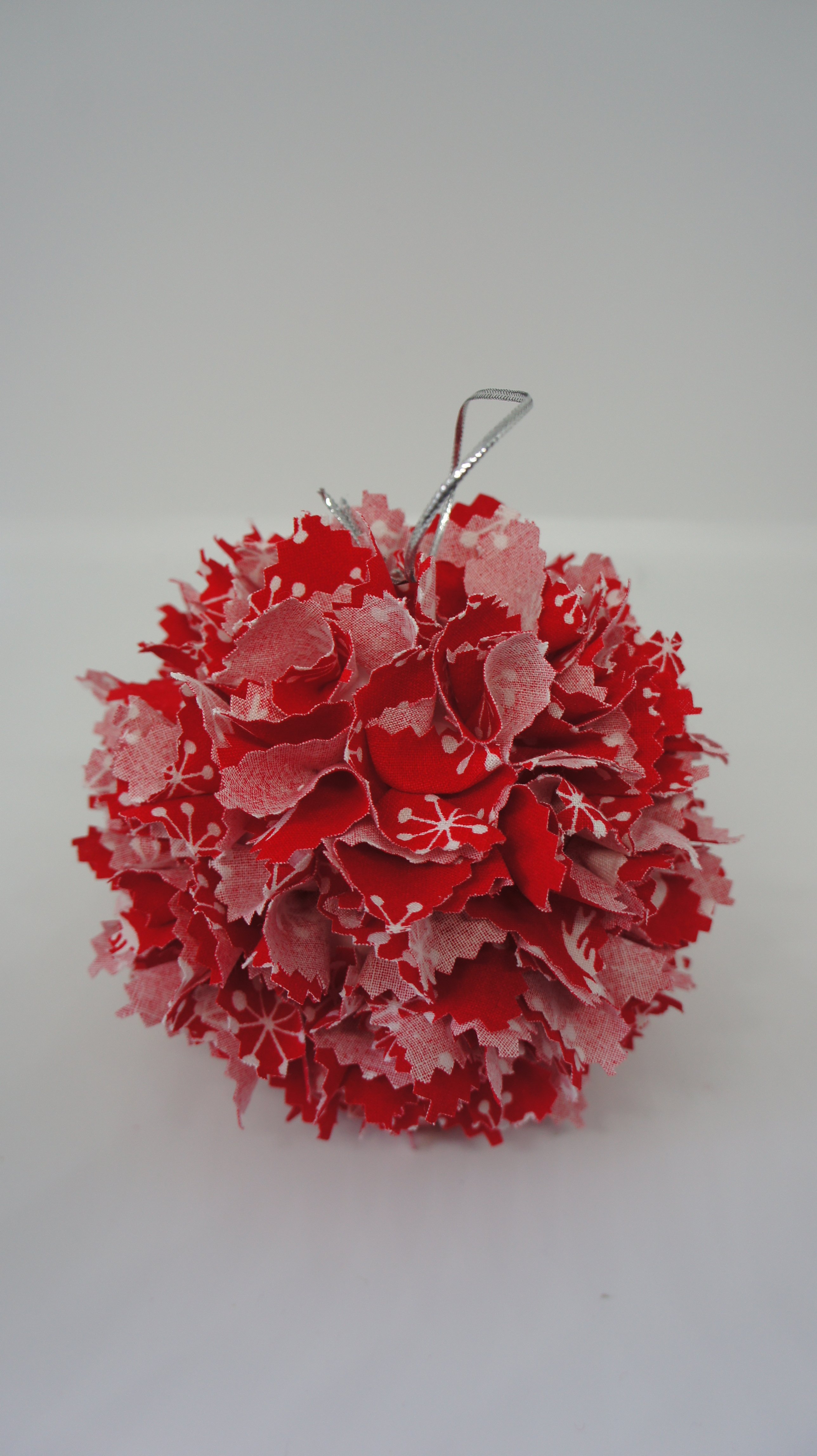 Completed Christmas Fabric Baubles