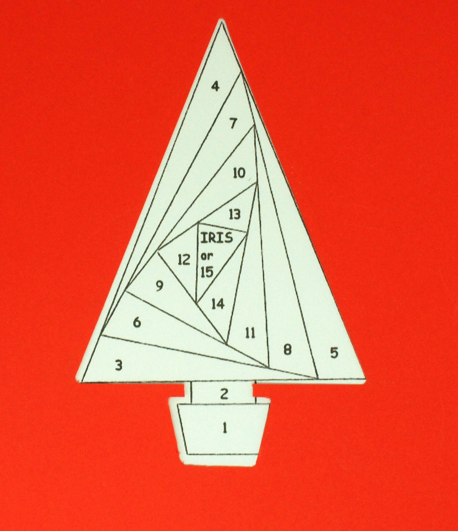 Iris paper folding pattern in place.
