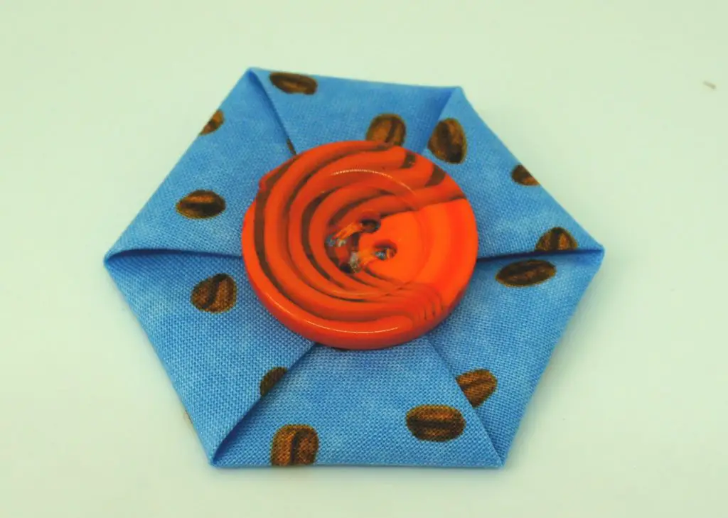 Fabric hexagon brooch