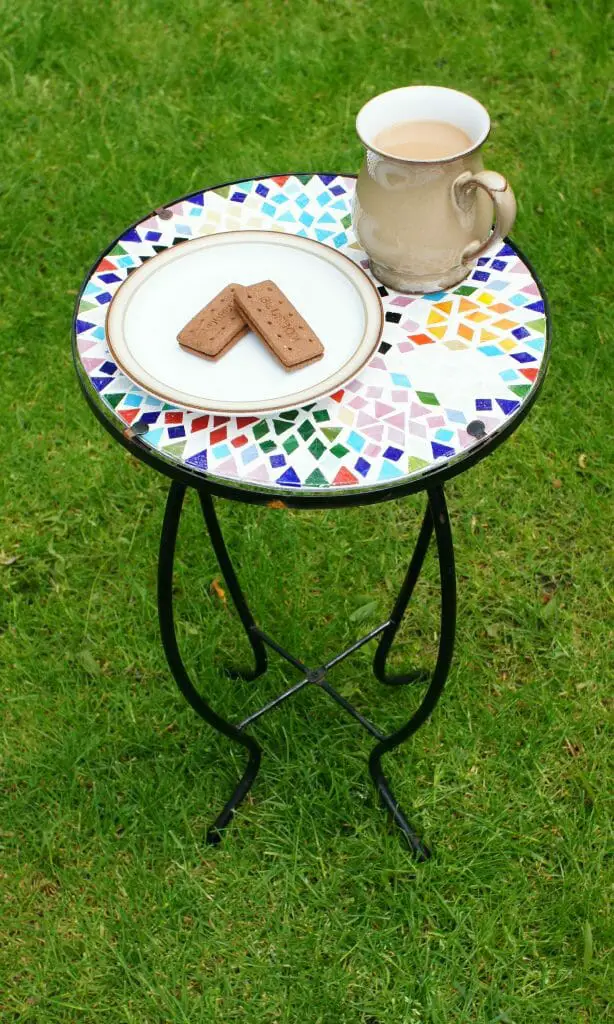 Completed Mosaic Table in Use