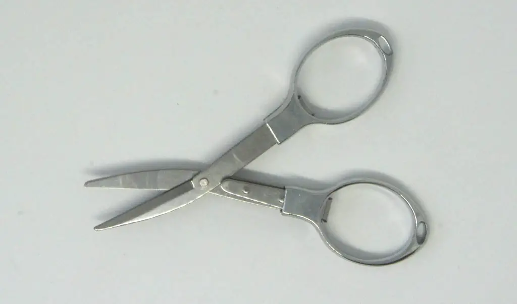 Folding scissors opened