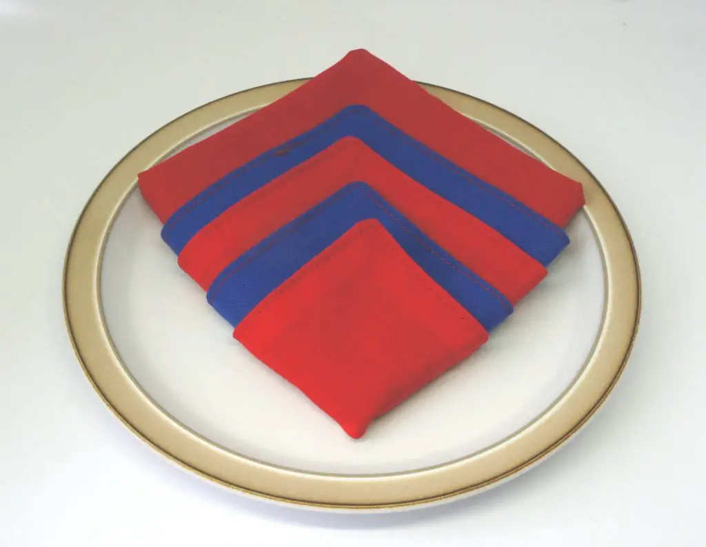 Folded fabric napkin