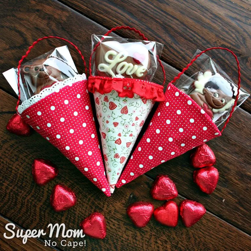 Valentines Day Fabric Cones