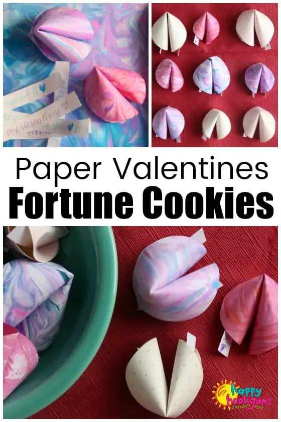 Paper Valentine Fortune Cookies
