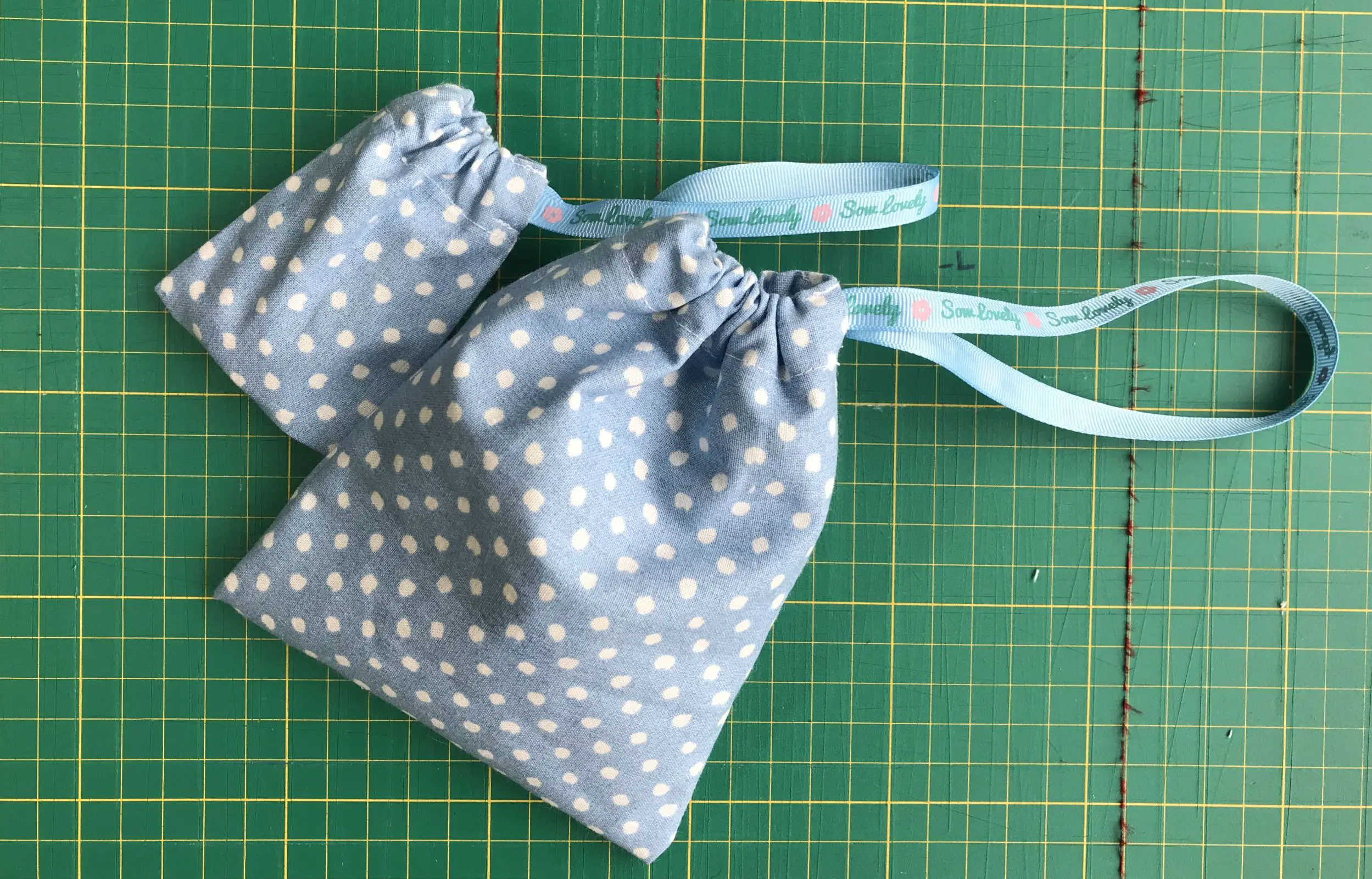 Two simple drawstring bags