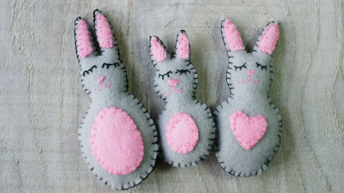 family of felt rabbits