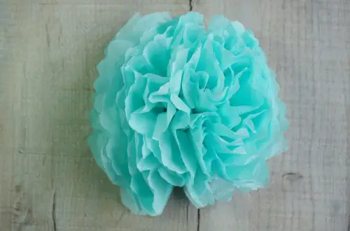 completed tissue paper flower