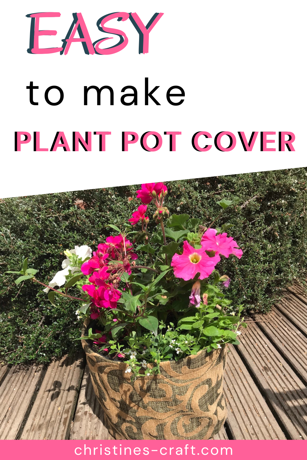 How To Transform A Pot By Sewing A Super Simple Plant Pot Cover   Plant Pot Cover Pin1 