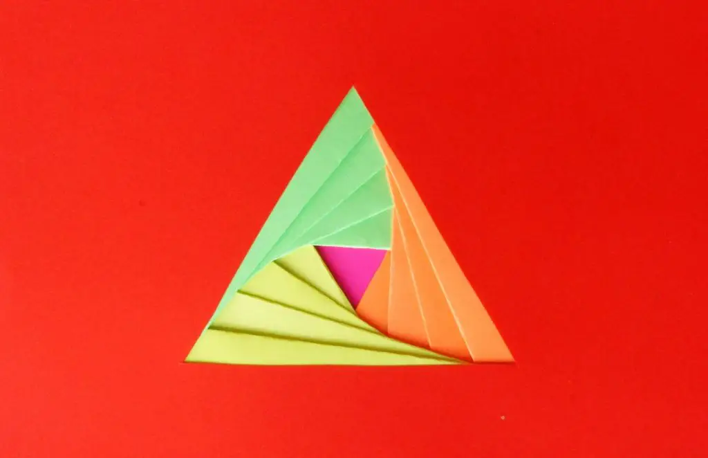 Triangle Iris Folding Pattern In Use