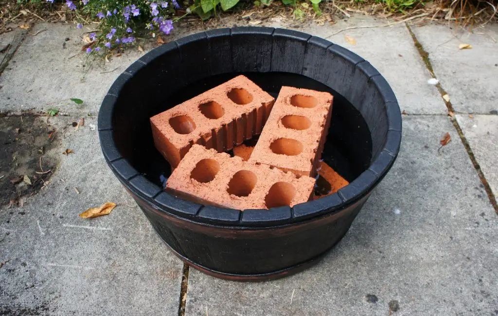 bricks in barrel