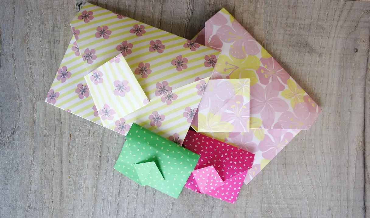 selection of origami envelopes
