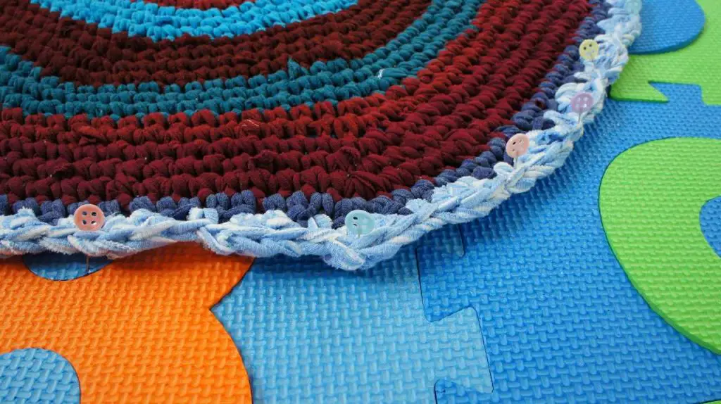 blocking crochet rug
