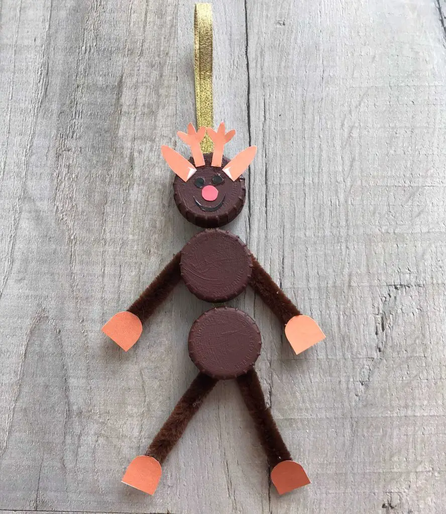 completed Rudolf the red-nosed reindeer xmas tree decoration