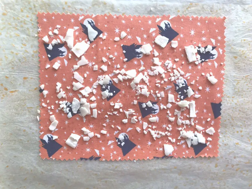 soy wax on fabric