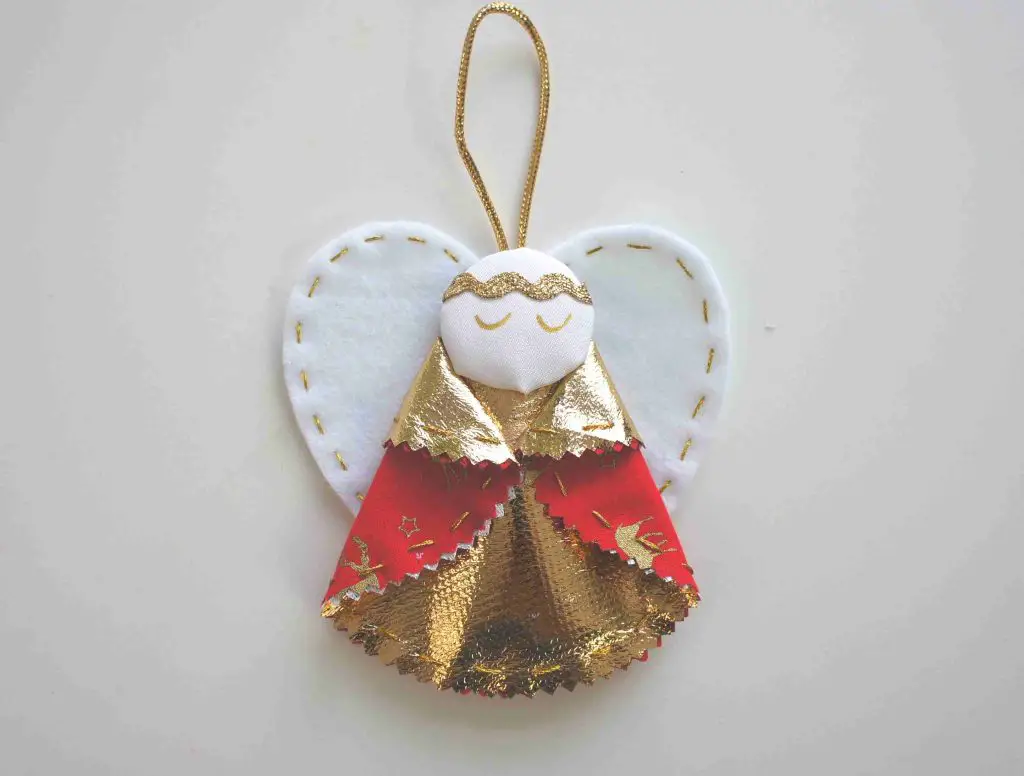 christmas tree angel glued