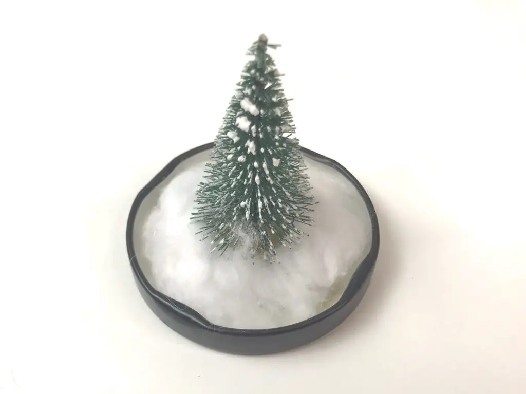 snow added to christmas scene