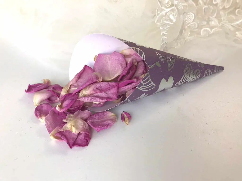 purple confetti cone