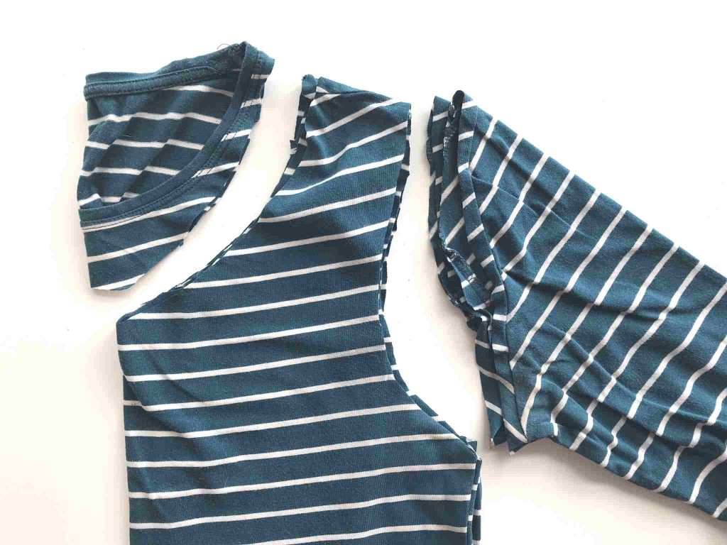 neck and sleeves cut off t-shirt