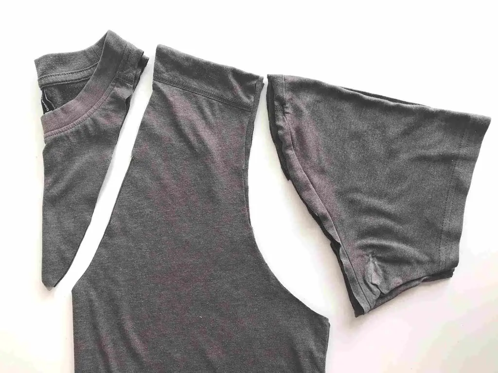 neck and sleeves cut off t shirt