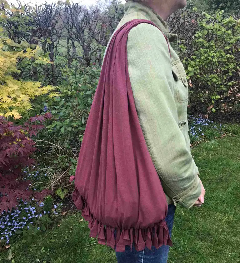 no sew t shirt bag in burgunde