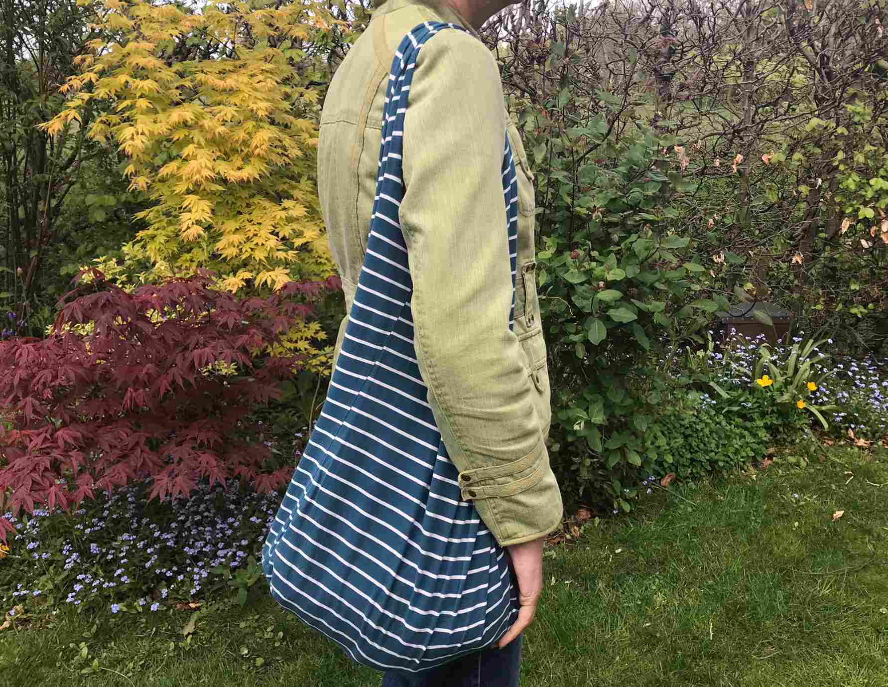 stripey sewn t shirt bag