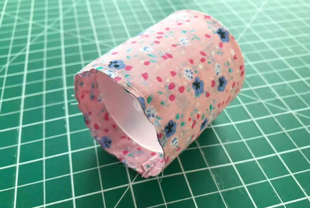 fabric on aerosol lid for lavender basket