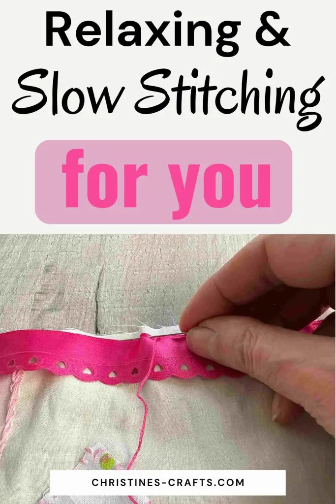 slow stitching Pinterest pin