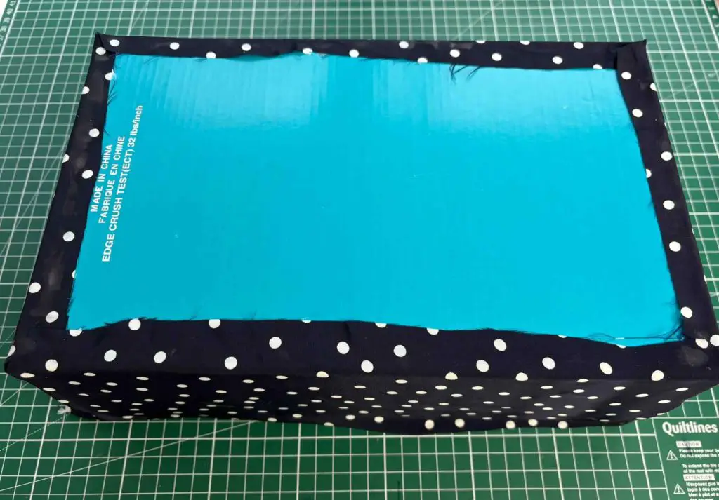 attaching fabric to shoebox