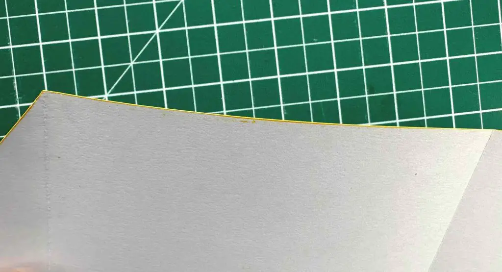 gold ink pad on edge of card