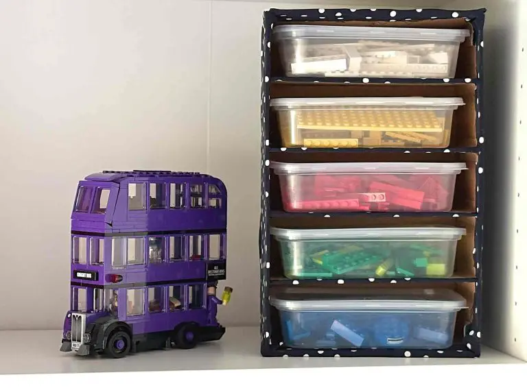 shoebox storage for Lego with Lego bus