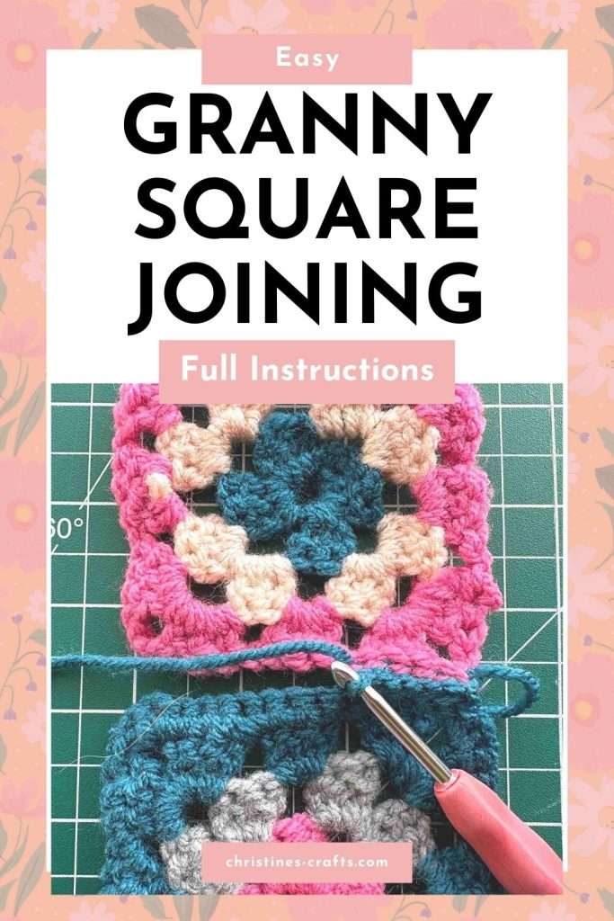 Pinterest pin for joining granny squares

