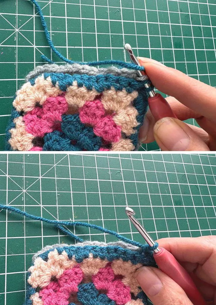 slip stitch granny square join
