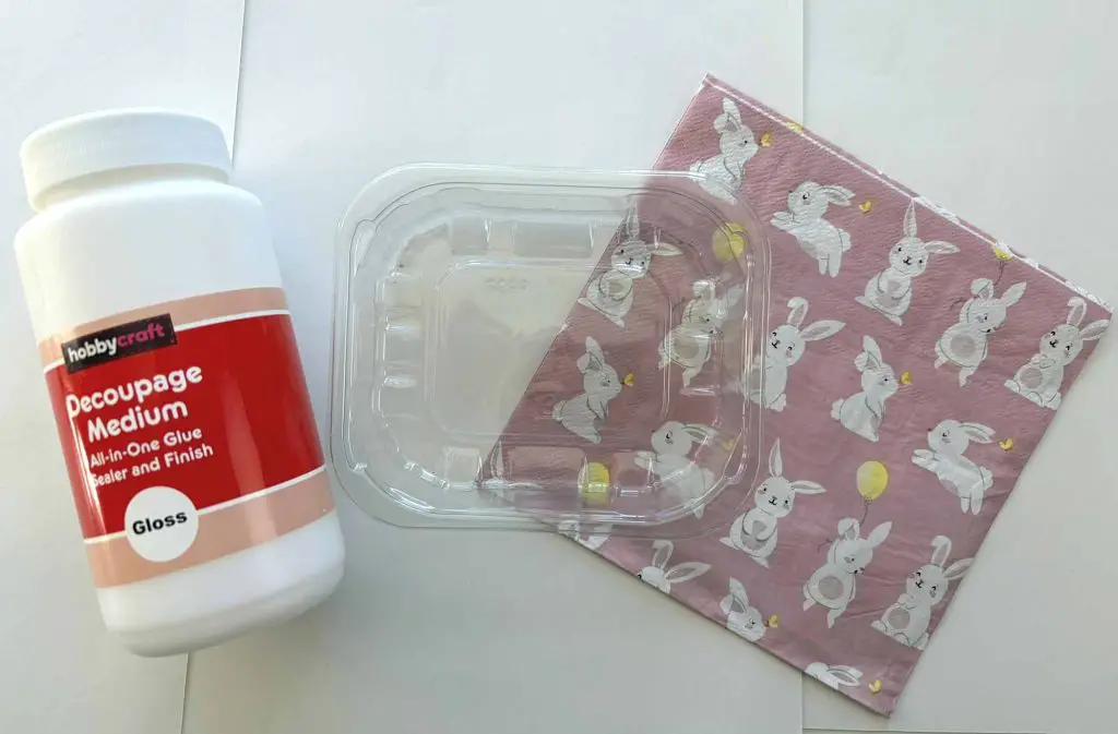 container, glue & napkin
