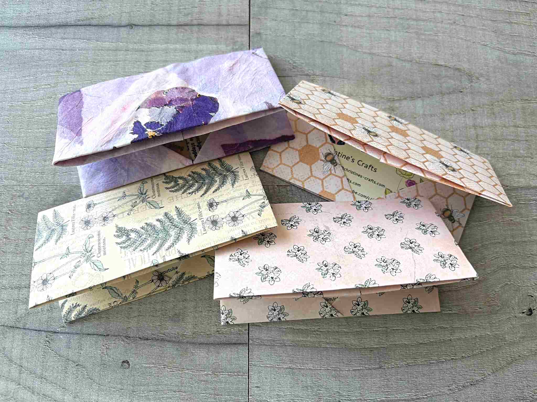 4 origami business card holders