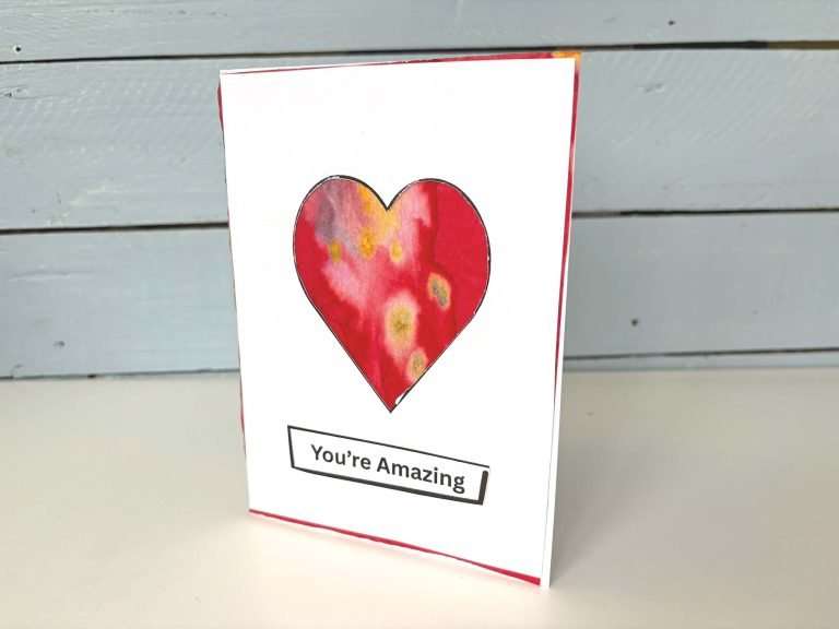 heart mixed media card