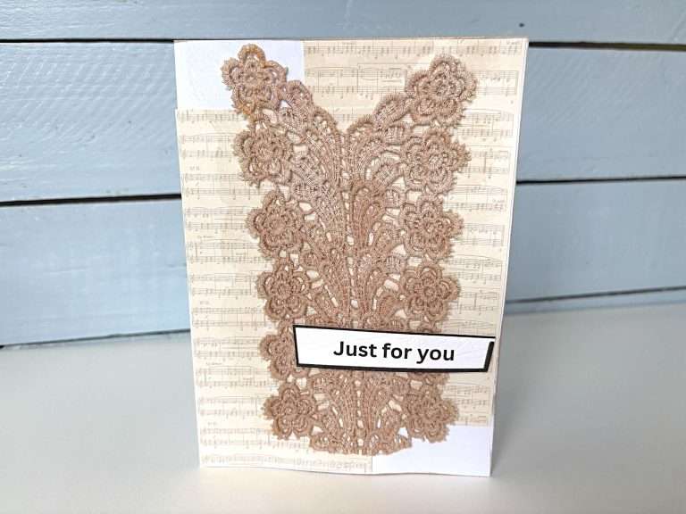 mixed media card with lace