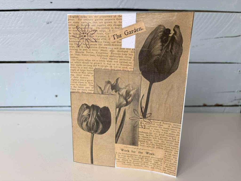 old book page card