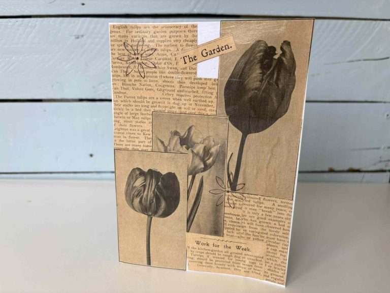 Mixed Media Card 7 – Pretty Book Pages