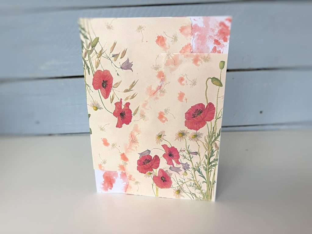 pretty paper card with poppies on