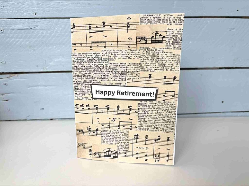 retirement mixed media card