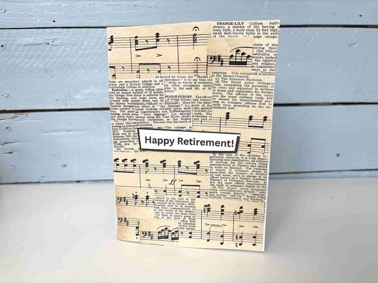 retirement mixed media card