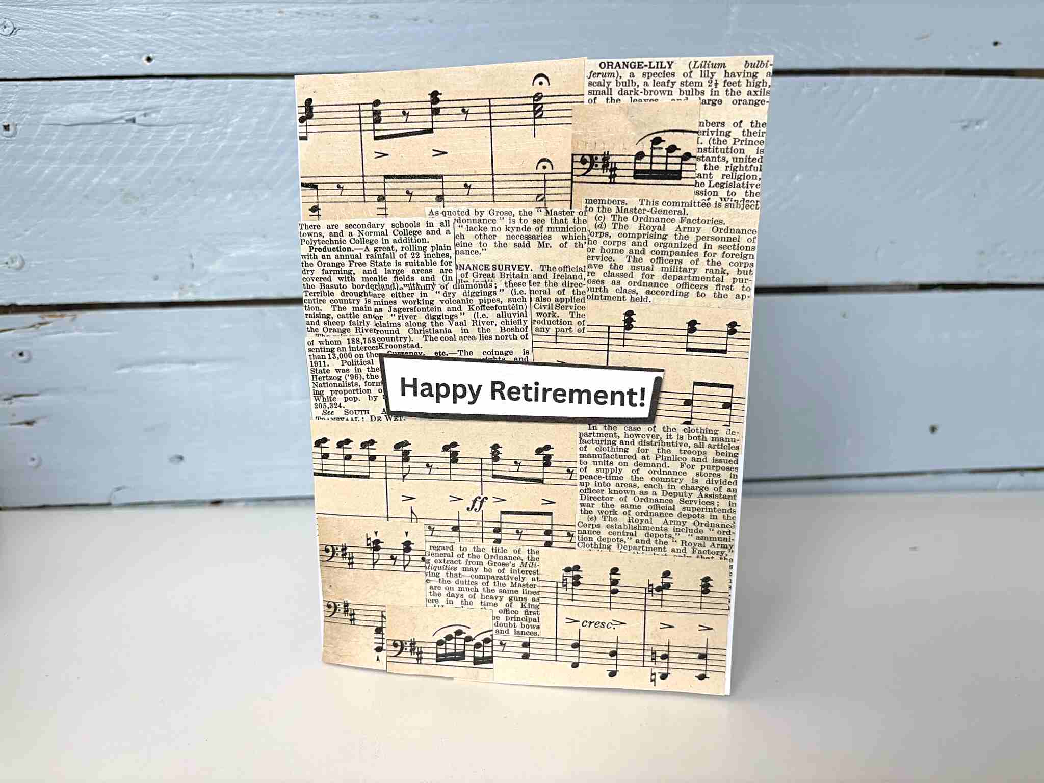retirement mixed media card