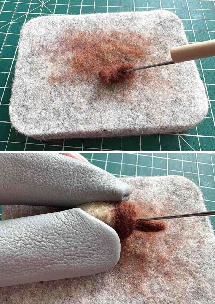 adding the stem to the acorn top