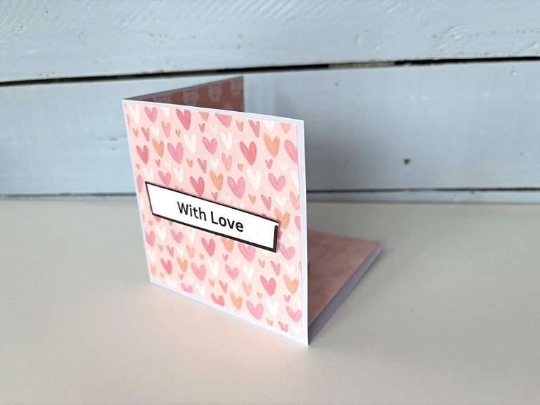 3d pink square card